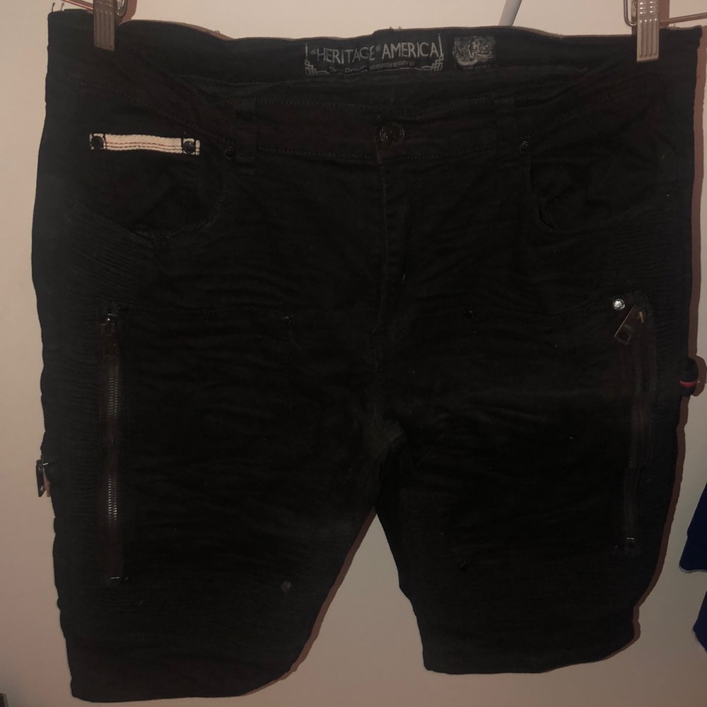 Black jean shorts